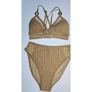 Robin Piccone Bikini Womens Set Top Triangle and Bottom High Rise Sz Medium